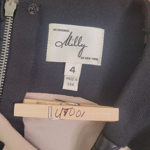 Milly Womens Dress Black 4 Sheath Wool Blend Sleeveless Knee Length - Picture 10 of 12